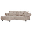 ECKSOFA Beige Plüsch Zierkissen, Rückenkissen, Rücken echt  - Dunkelbraun/Beige, KONVENTIONELL, Holz/Textil (190/288cm) - Carryhome