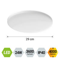 Plafonieră Cu Led     - alb, Basics, plastic (4,2/29/29cm)