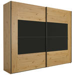 SCHWEBETÜRENSCHRANK  in Eichefarben, Dunkelgrau  - Eichefarben/Dunkelgrau, KONVENTIONELL, Glas/Holzwerkstoff (226/223/69cm) - Xora