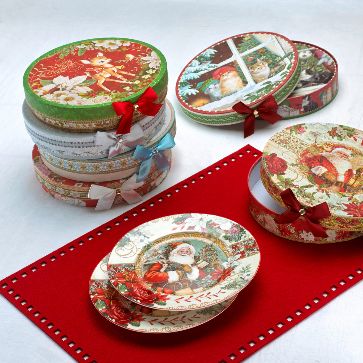 TALÍŘEK NA DORT, keramika, 20 cm - vícebarevná, Lifestyle, keramika (20cm) - X-Mas