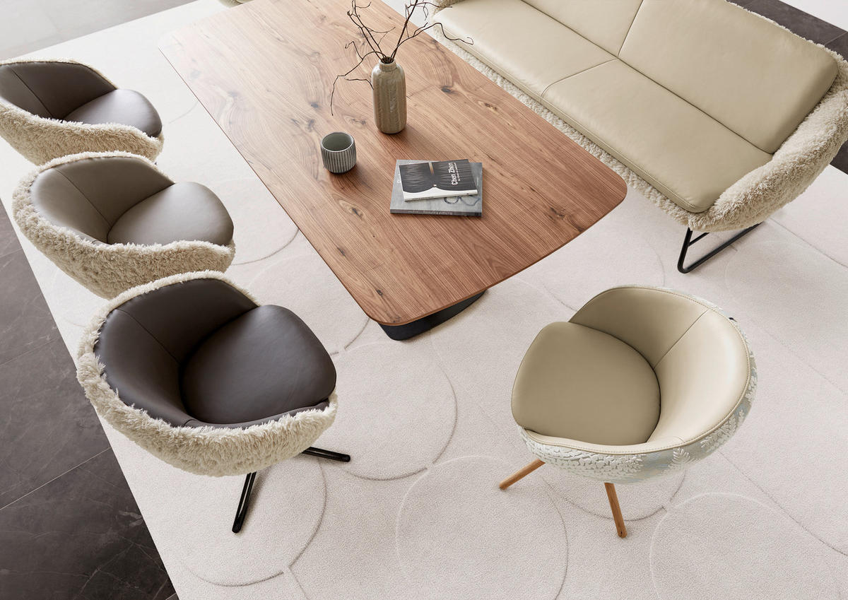 ESSTISCH Nussbaum furniert Nussbaumfarben  - Nussbaumfarben/Schwarz, Design, Holz/Metall (200/100/76cm) - Koinor