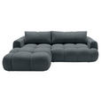 ECKSOFA Graphitfarben Struktur  inkl. Rückenkissen, Bettkasten, Schlaffunktion, Rücken echt, Liegefläche im Originalstoff  - Schwarz/Graphitfarben, KONVENTIONELL, Kunststoff/Textil (172/272cm) - Carryhome