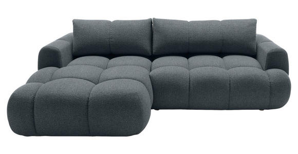 ECKSOFA Graphitfarben Struktur  inkl. Rückenkissen, Bettkasten, Schlaffunktion, Rücken echt, Liegefläche im Originalstoff  - Schwarz/Graphitfarben, KONVENTIONELL, Kunststoff/Textil (172/272cm) - Carryhome