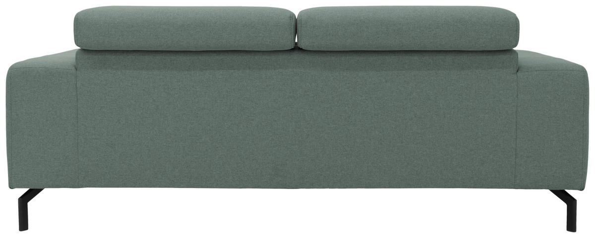 2-SITZER-SOFA Webstoff Hellblau  - Schwarz/Hellblau, Design, Textil/Metall (208/79/104cm) - MID.YOU