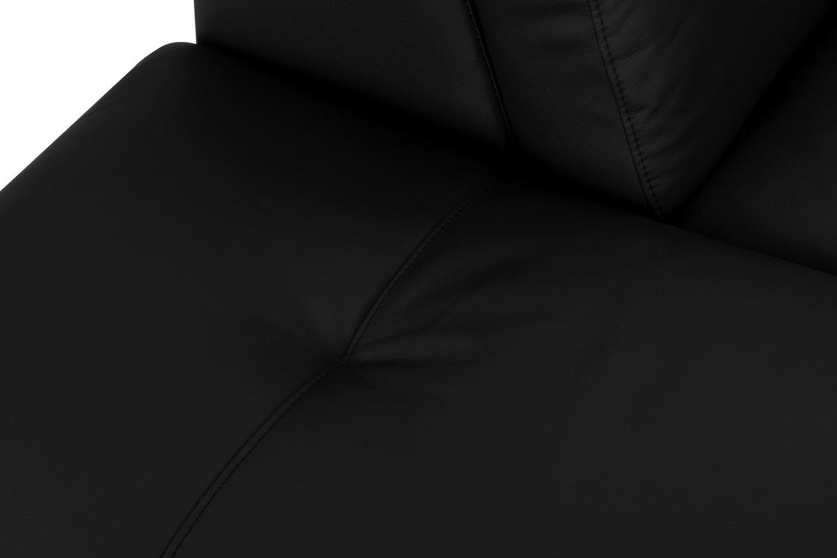 CloseUp von MID.YOU ECKSOFA Schwarz Echtleder.