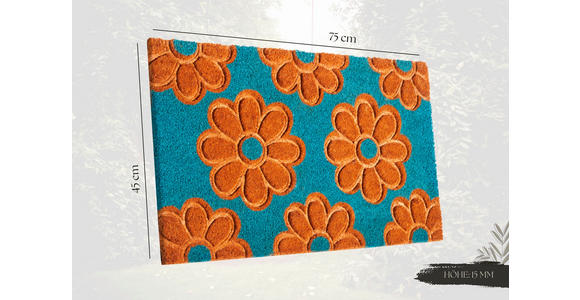 KOKOSMATTE 45/75 cm Mix Mats - Hellbraun/Hellblau, Basics, Naturmaterialien/Kunststoff (45/75cm) - Esposa