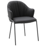 ARMLEHNSTUHL  in Echtleder pigmentiert  - Anthrazit/Schwarz, Design, Leder (55/84/55cm) - Belluti