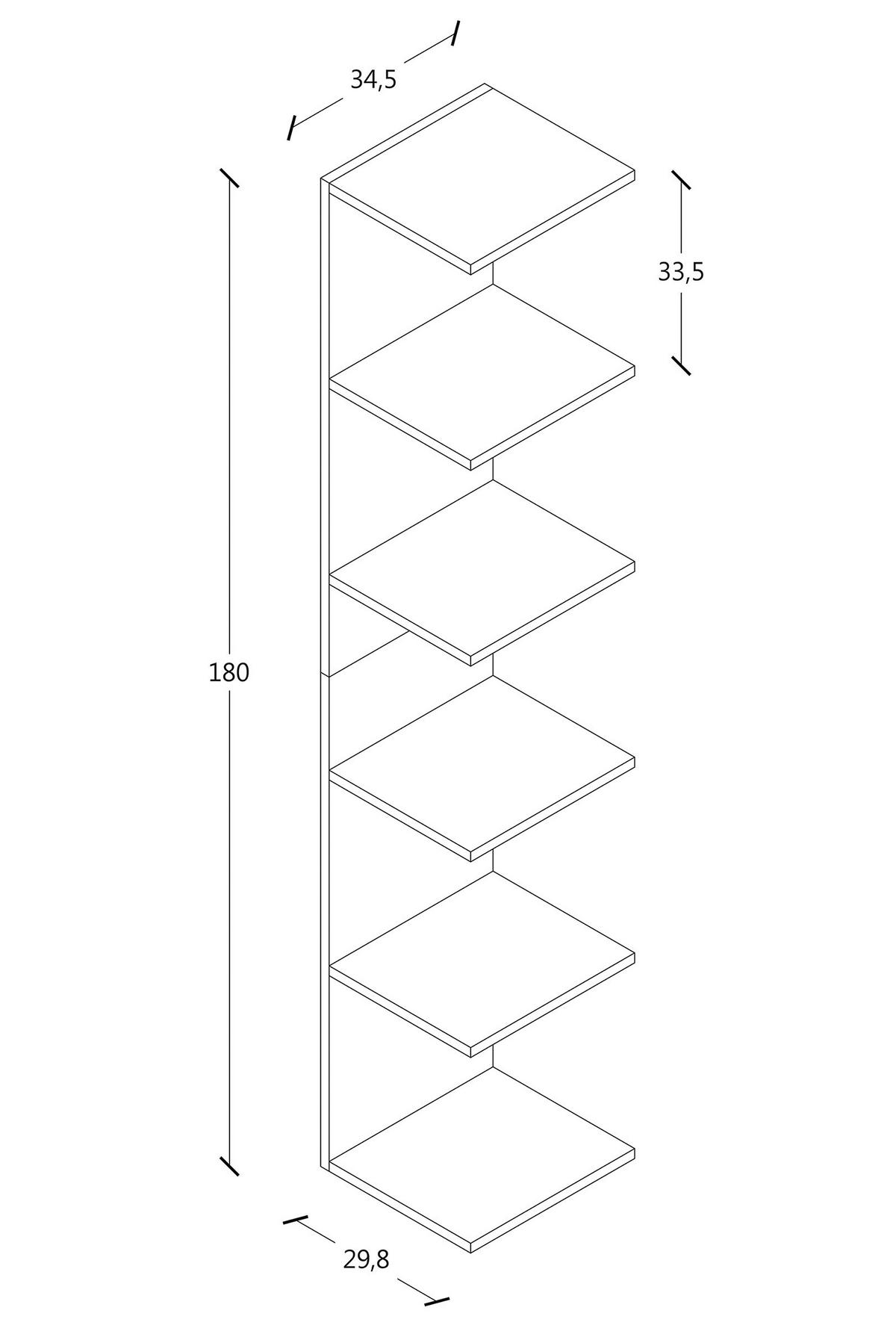 WANDREGAL 35/180/30 cm  - Anthrazit, Modern, Holzwerkstoff (35/180/30cm) - MID.YOU