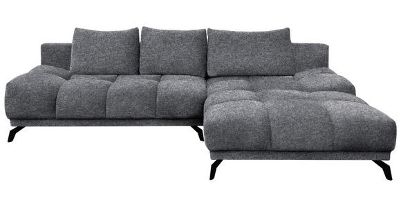 ECKSOFA Dunkelgrau Chenille  - Dunkelgrau/Schwarz, MODERN, Textil/Metall (290/182cm) - Hom`in