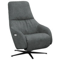 RELAXSESSEL in Textil Grau  - Schwarz/Grau, Design, Textil/Metall (77/108/95cm) - Chilliano