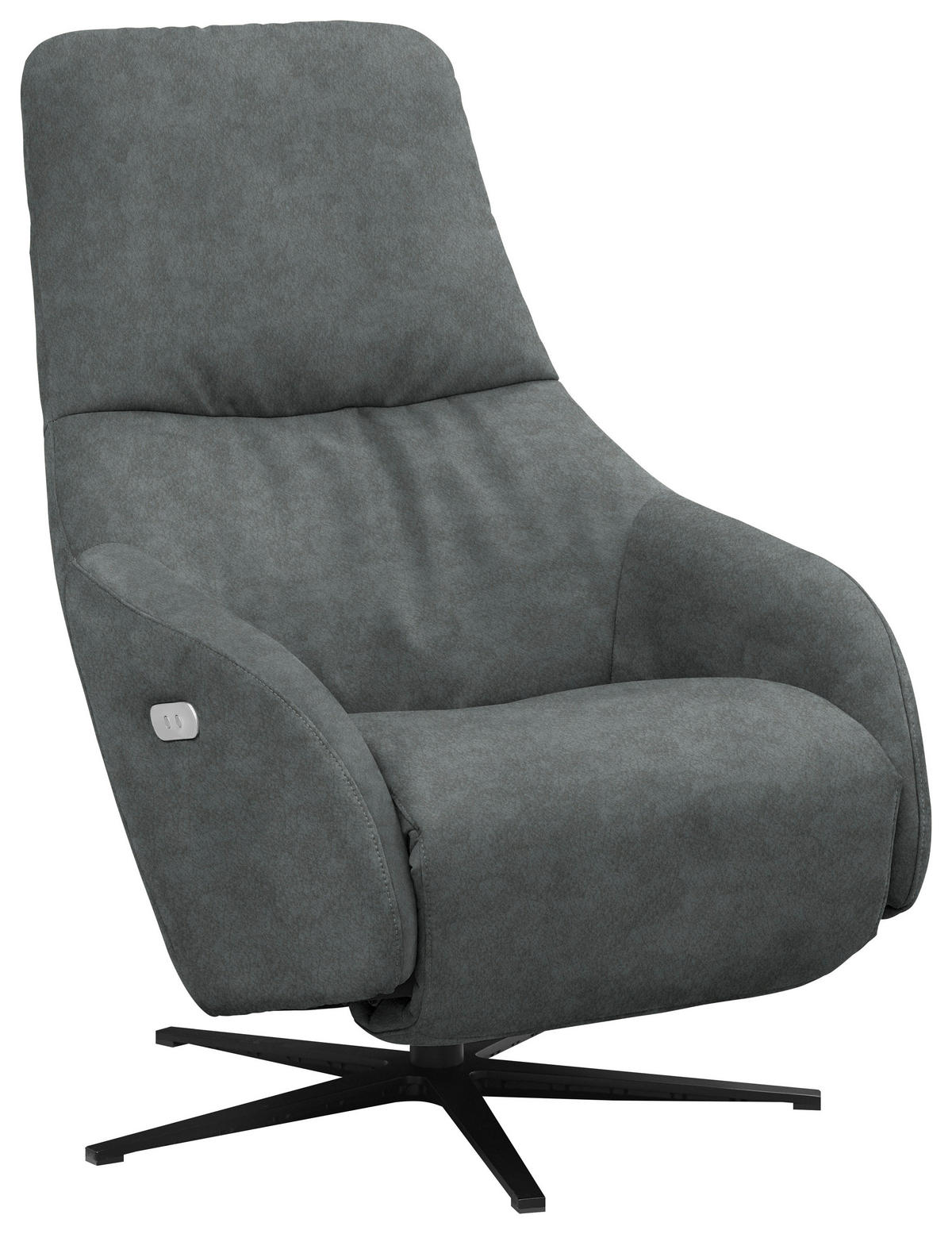 RELAXSESSEL in Textil Grau  - Schwarz/Grau, Design, Textil/Metall (77/108/95cm) - Chilliano