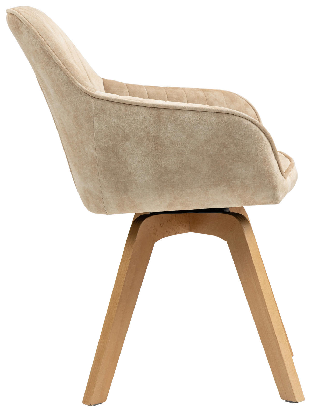 ARMLEHNSTUHL  in Samt  - Beige/Buchefarben, KONVENTIONELL, Holz/Textil (63/83/63cm) - MID.YOU