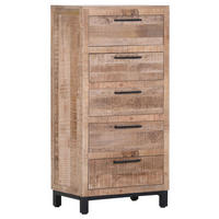 KOMMODE RIO, 50/120/40 cm, 5 Schublade(n)  - Schwarz/Naturfarben, Design, Holz/Metall (50/120/40cm) - Landscape