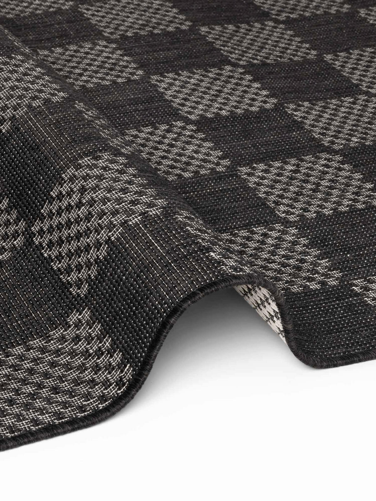 FLACHWEBETEPPICH 80/200 cm Haringey Schwarz, Weiß rechteckig  - Schwarz/Weiß, Design, Kunststoff (80/200cm)