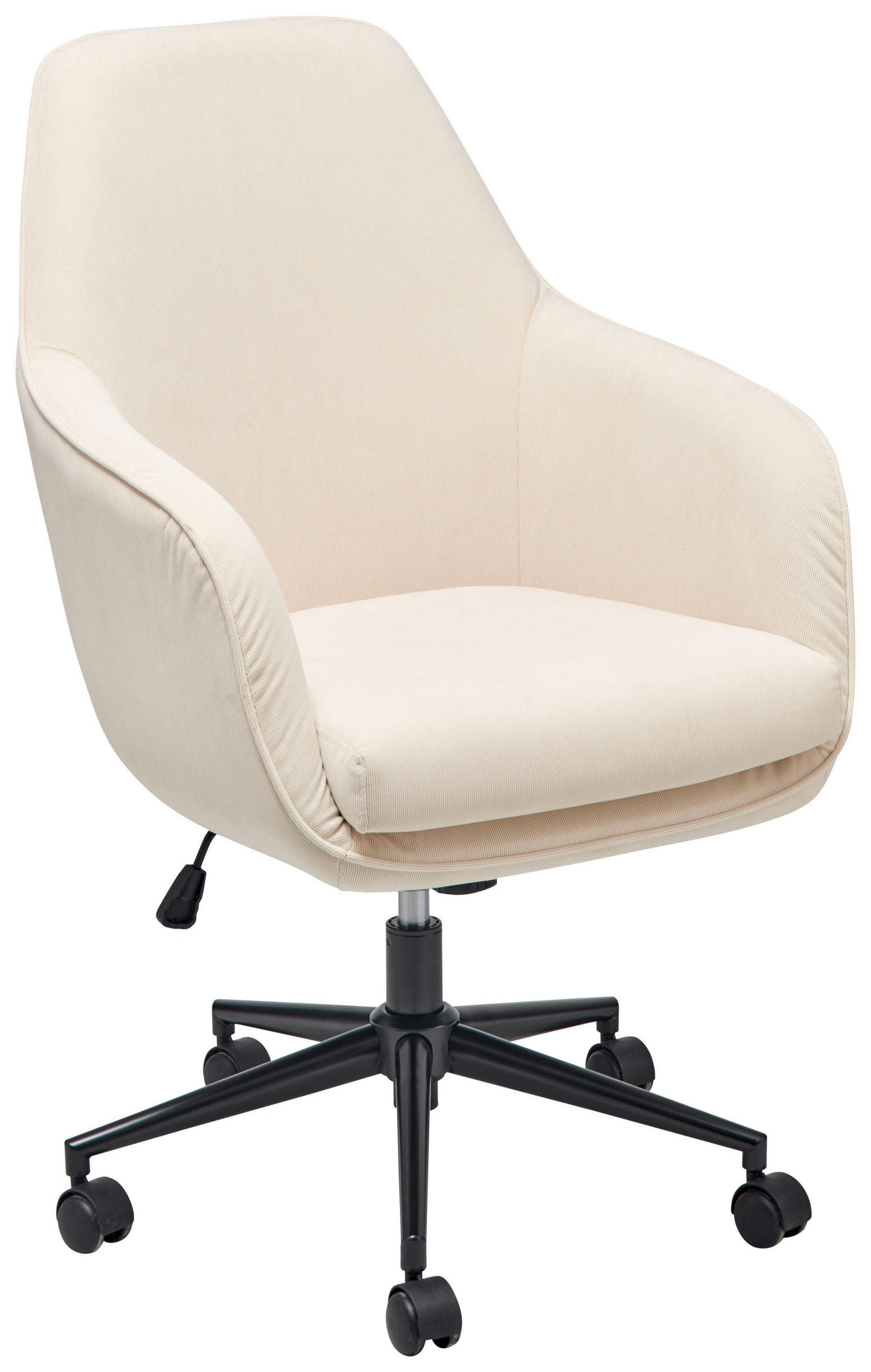 DREHSTUHL Cord Beige  - Beige/Schwarz, LIFESTYLE, Kunststoff/Textil (63/93-98/71cm) - Livetastic