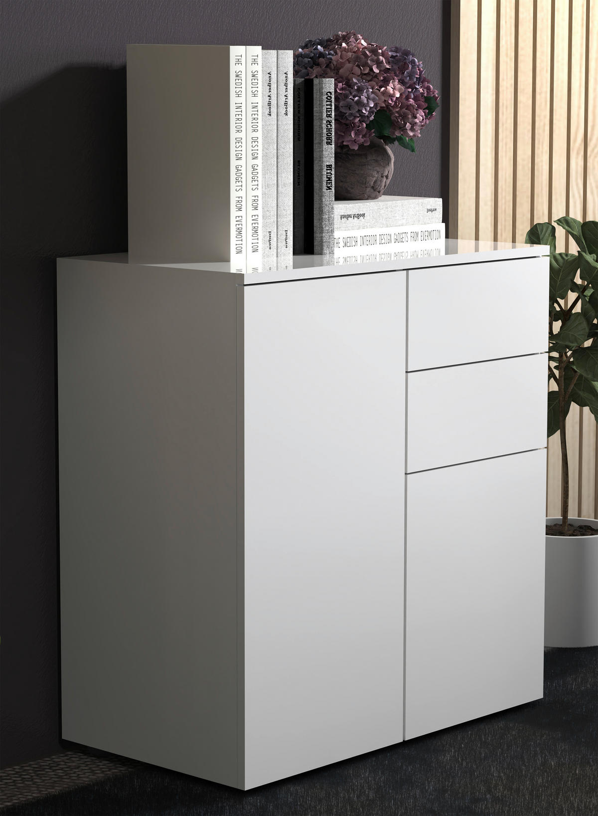 KOMMODE  in 70/77/39 cm  - Anthrazit/Weiß, MODERN, Holzwerkstoff/Kunststoff (70/77/39cm) - MID.YOU