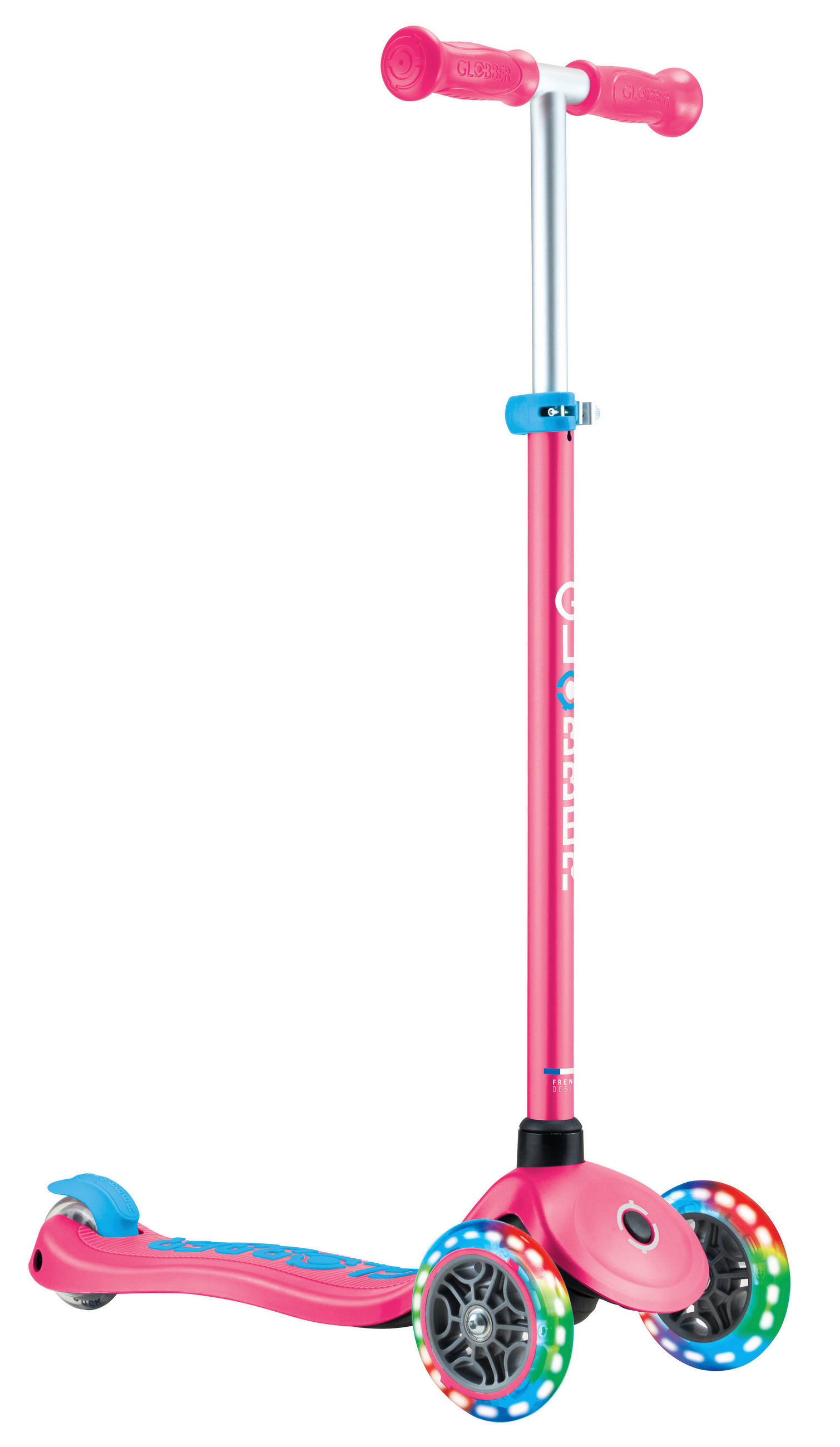 KINDERSCOOTER PRIMO PLUS LIGHTS  - Fuchsia, Basics, Kunststoff (57.5/28/82,5cm) - GLOBBER
