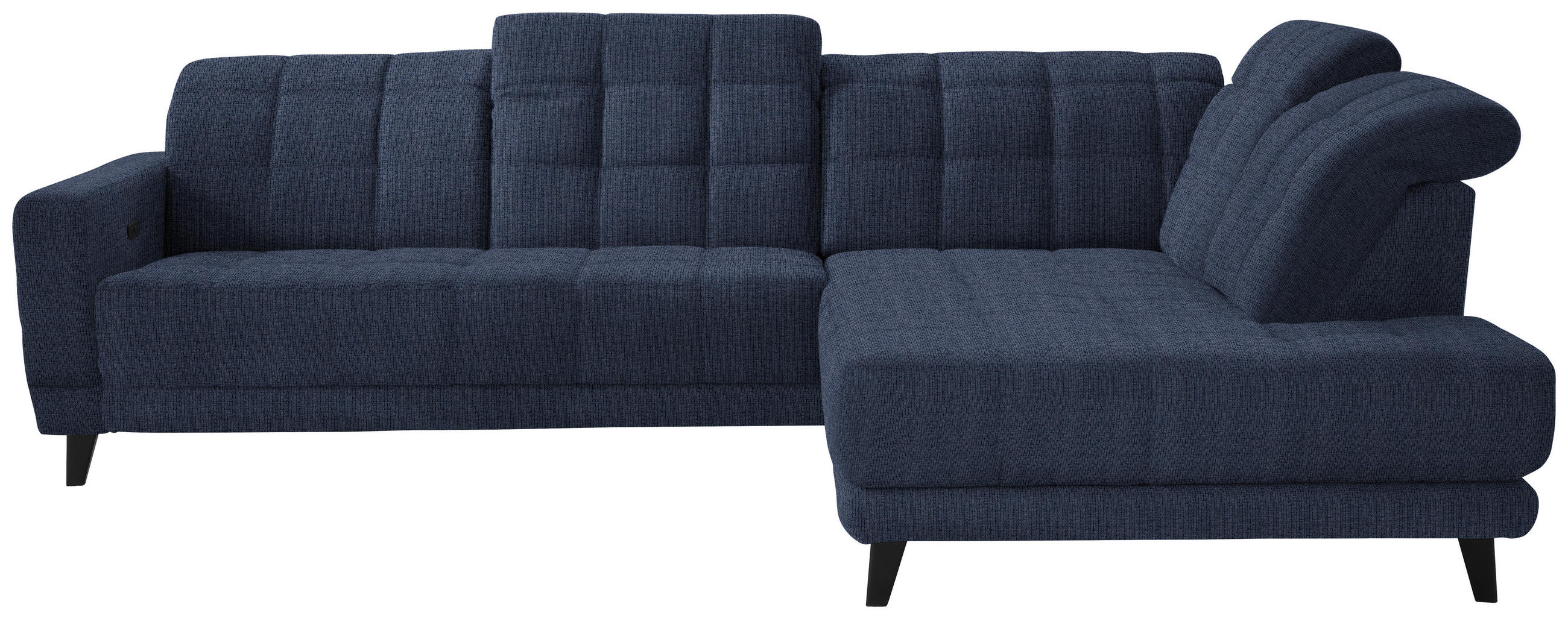 ECKSOFA  in Webstoff Dunkelblau  302/216 cm  - Schwarz/Dunkelblau, Design, Holz/Textil (302/216cm) - Xora
