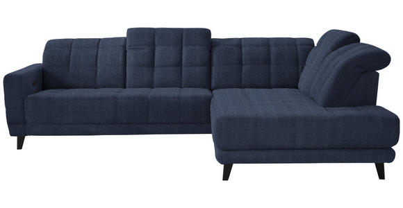 ECKSOFA  in Webstoff Dunkelblau  302/216 cm  - Schwarz/Dunkelblau, Design, Holz/Textil (302/216cm) - Xora