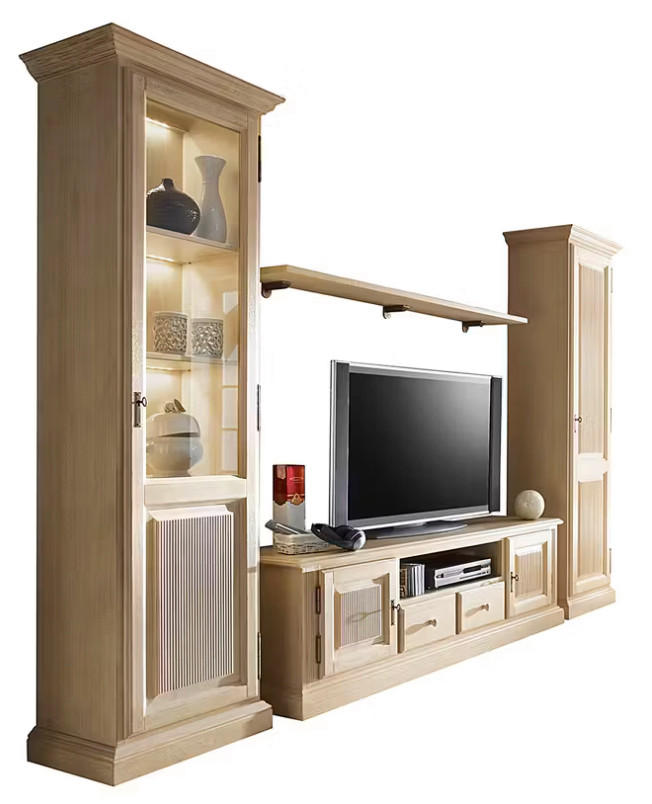 WOHNWAND 4-teilig  in Beige  340/217/47 cm  - Beige, Design, Holz (340/217/47cm) - Livetastic