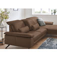 ECKSOFA Rivello in Echtleder Braun  328/193 cm  - Schwarz/Braun, Design, Leder/Metall (328/193cm) - Dieter Knoll