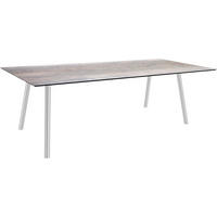 GARTENTISCH Kunststoff Grau rechteckig  - Silberfarben/Grau, MODERN, Kunststoff/Metall (220/100/75cm) - Stern