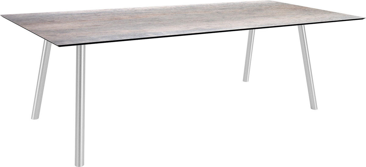 GARTENTISCH Kunststoff Grau rechteckig  - Silberfarben/Grau, MODERN, Kunststoff/Metall (220/100/75cm) - Stern