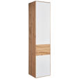 SCHRANK Solida Solida Weiß, Eichefarben 47/205,5/40 cm - Eichefarben/Weiß, Design, Glas/Holz (47/205,5/40cm) - Valnatura
