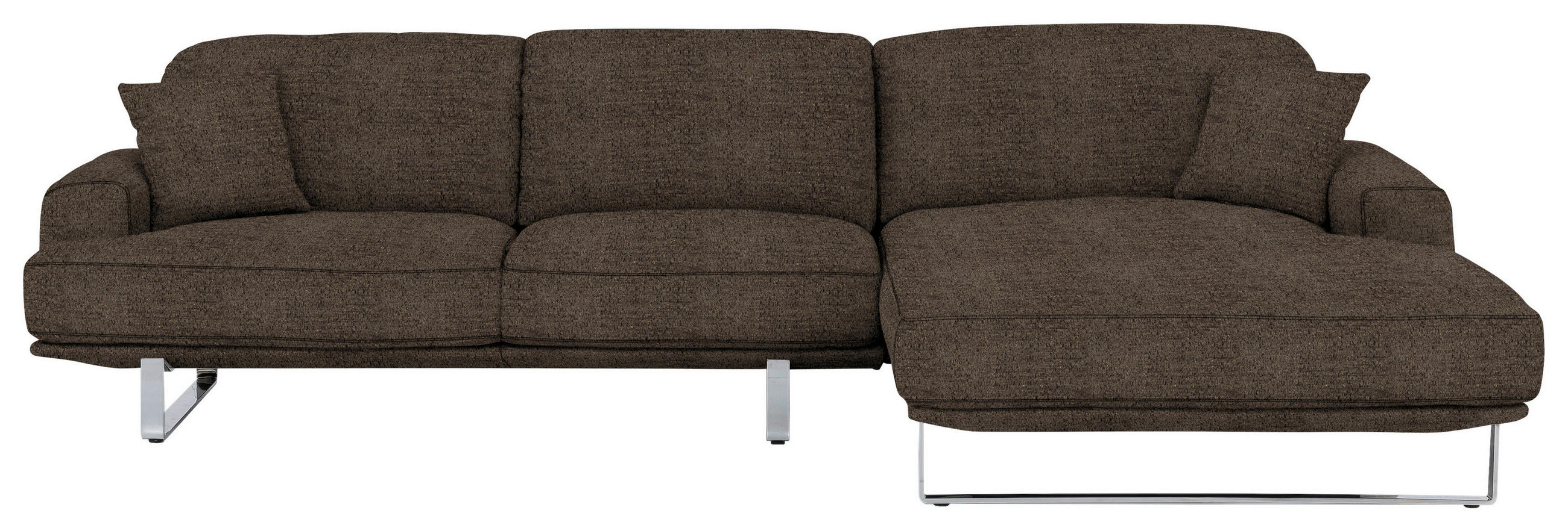 ECKSOFA in Webstoff Mokka  - Mokka, Design, Textil/Metall (304/184cm) - Dieter Knoll