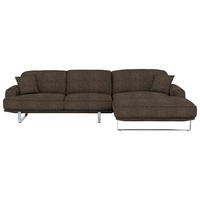 ECKSOFA in Webstoff Mokka  - Mokka, Design, Textil/Metall (304/184cm) - Dieter Knoll