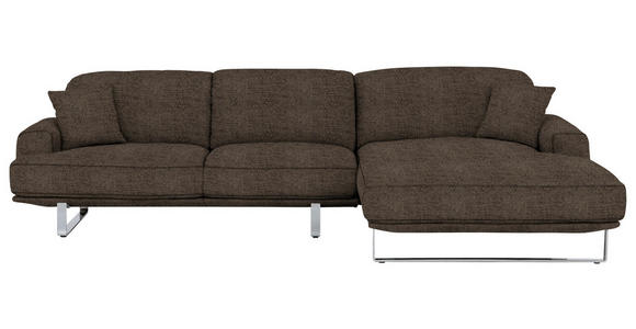 ECKSOFA Mokka Webstoff  - Mokka, Design, Textil/Metall (304/184cm) - Dieter Knoll