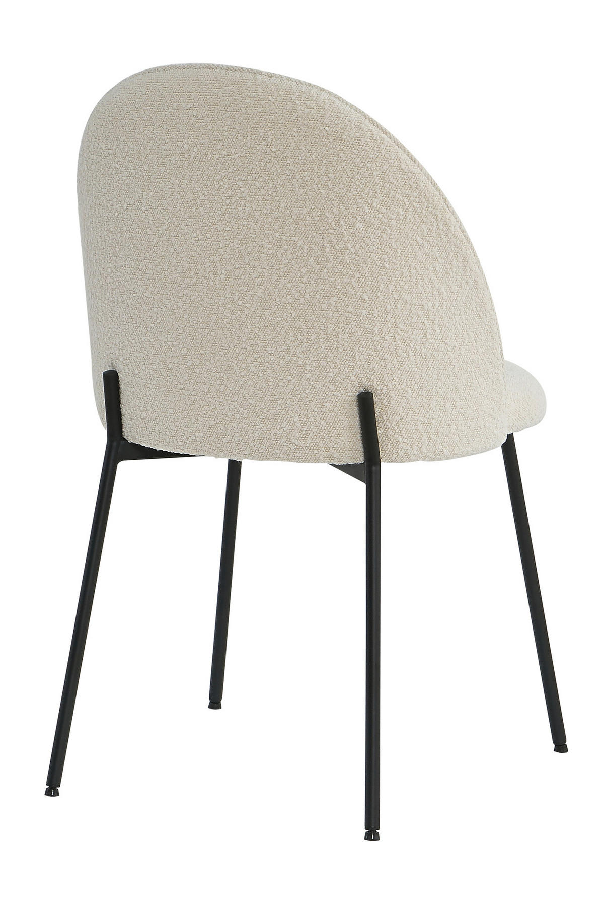 STUHL-SET 2 Stück  Bouclé  Schwarz, Beige  - Beige/Schwarz, MODERN, Textil/Metall (49,5/84/47,5cm) - MID.YOU