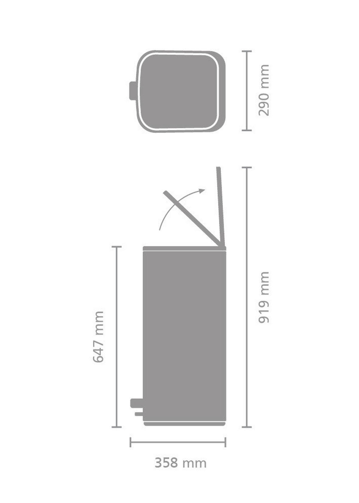 KANTA SA PAPUČICOM  30 l   - antracit/platinasta, Dizajnerski, metal/plastika (28,8/64,7/35,8cm) - Brabantia