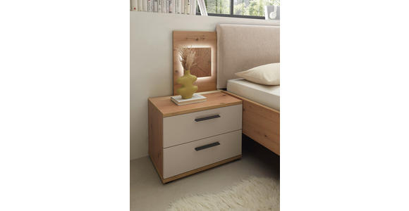 NACHTKÄSTCHEN 60/45,3/38 cm  in Kaschmir, Eiche Artisan  - Kaschmir/Schwarz, KONVENTIONELL, Holzwerkstoff/Kunststoff (60/45,3/38cm) - Xora