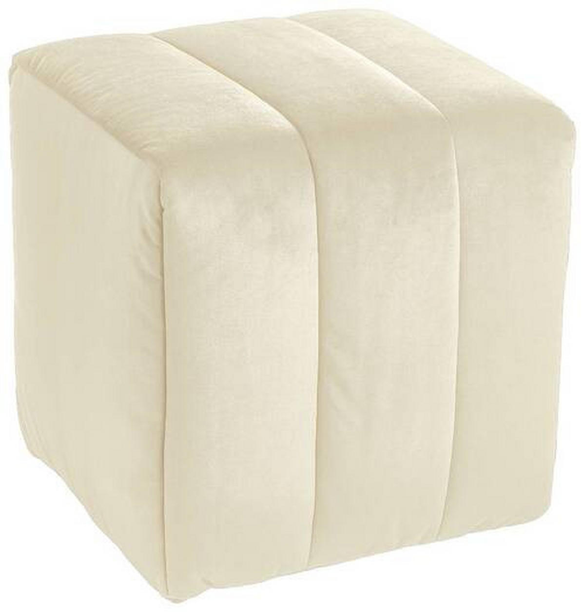HOCKER in Textil Beige  - Beige, Design, Textil (43/50/43cm) - Novel
