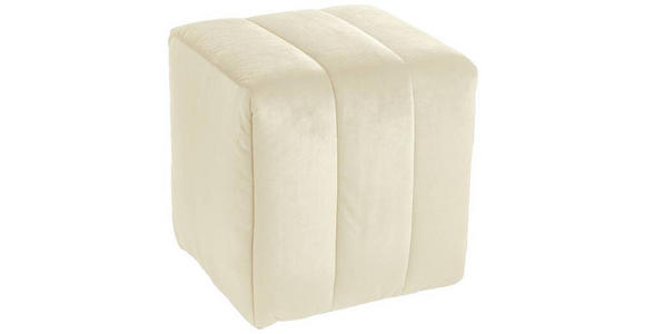 HOCKER in Textil Beige  - Beige, Design, Textil (43/50/43cm) - Novel