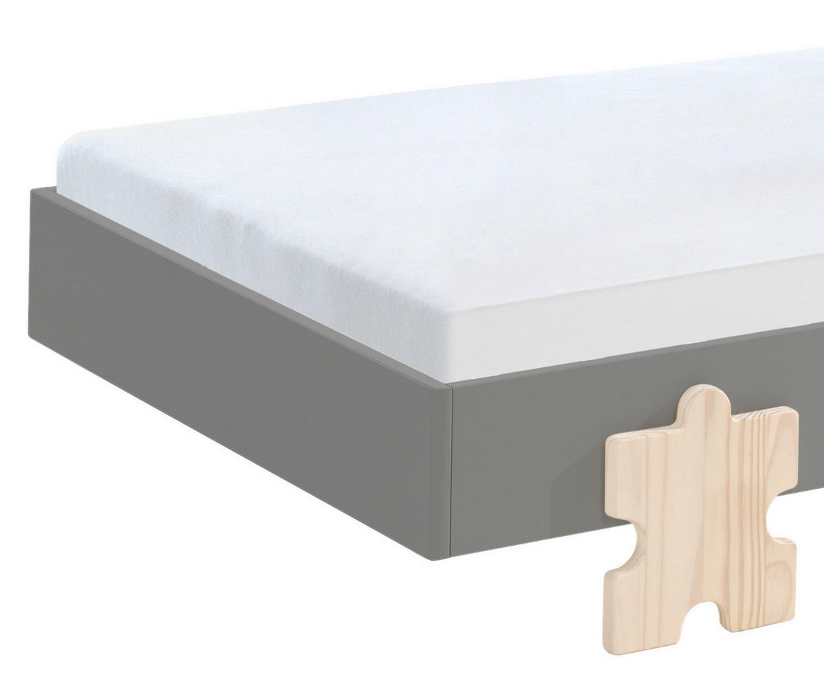 KINDER-/JUNIORBETT - Kieferfarben/Grau, MODERN, Holz/Holzwerkstoff (90/200cm) - MID.YOU
