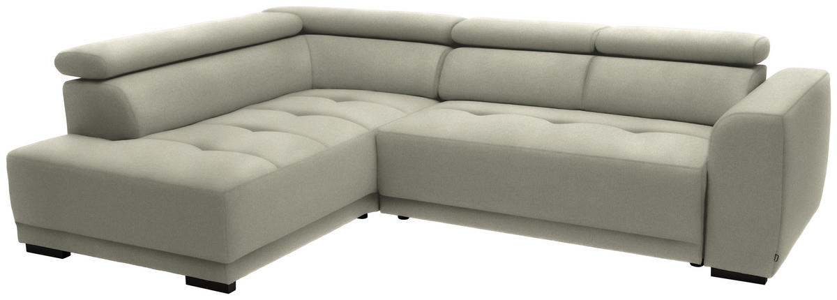 ECKSOFA in Struktur Greige  - Greige/Schwarz, Design, Kunststoff/Textil (205/284cm) - MID.YOU