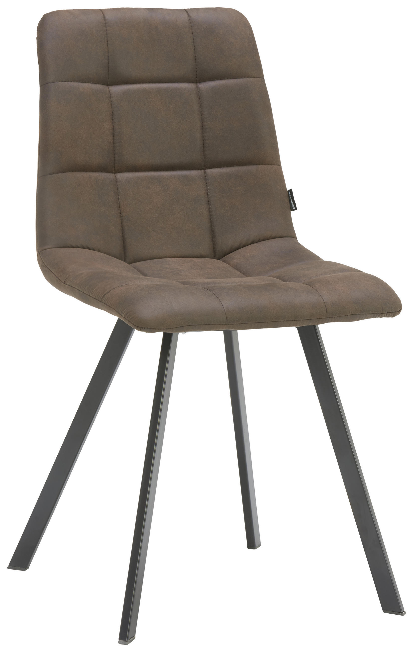 Stuhl in Metall, Textil Braun, Schwarz