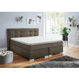 BOXSPRINGBETT 180/200 cm,  in Grau, Topper, Matratzen, H2 + H3 = mittel + fest  - Chromfarben/Grau, KONVENTIONELL, Kunststoff/Textil (180/200cm) - Carryhome