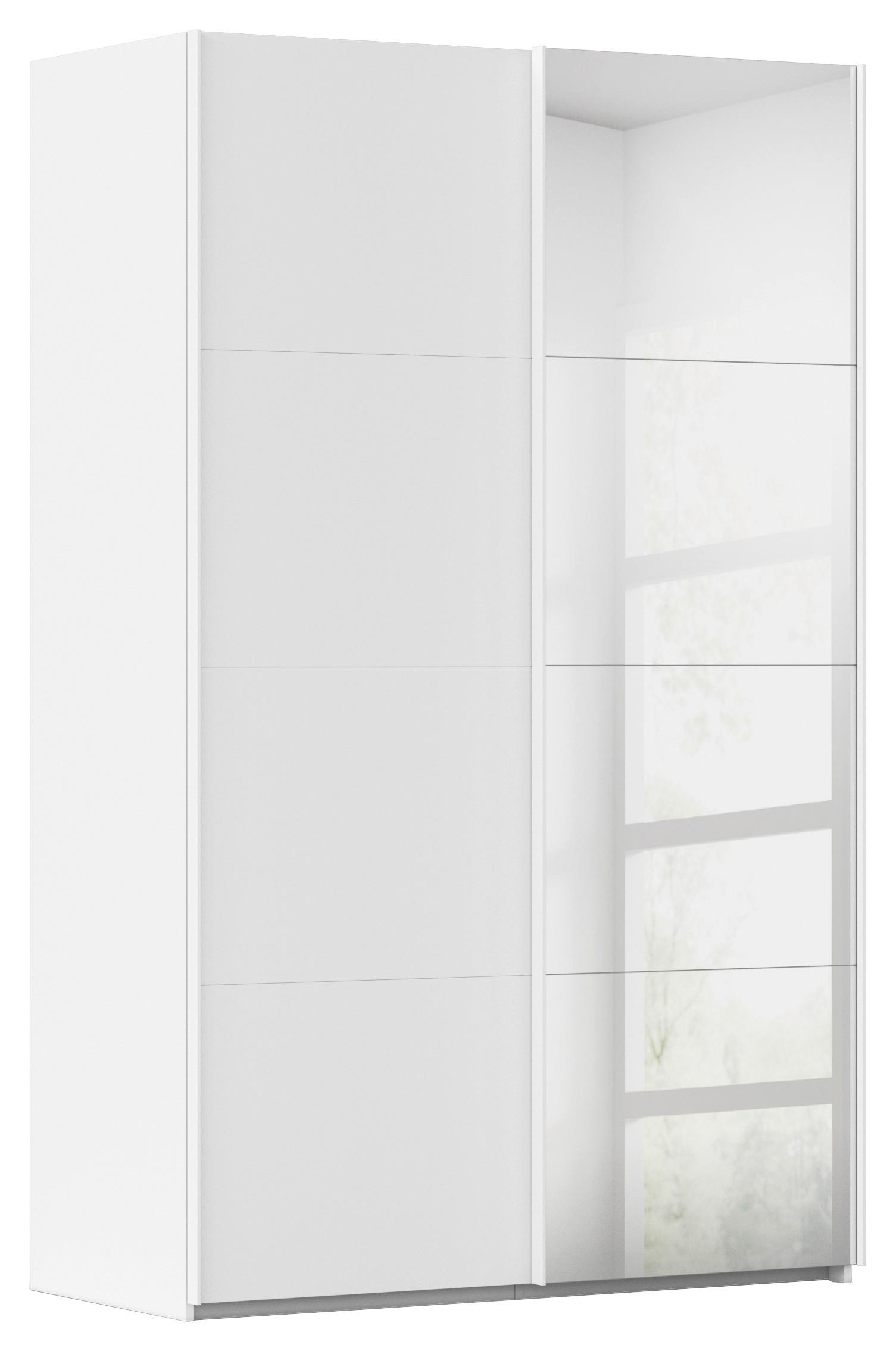 SCHWEBETÜRENSCHRANK 137/223/68 cm 2-türig Weiß  - Weiß, Design, Glas/Holzwerkstoff (137/223/68cm) - Novel