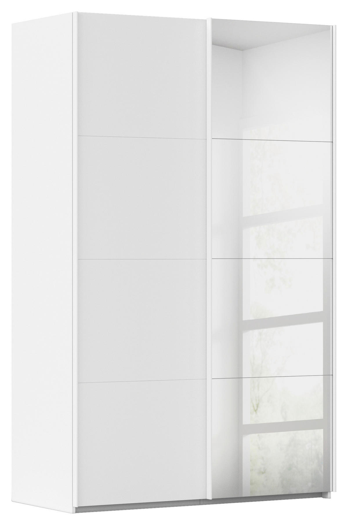 SCHWEBETÜRENSCHRANK Weiss  - Weiss, Design, Glas/Holzwerkstoff (137/223/68cm) - Novel