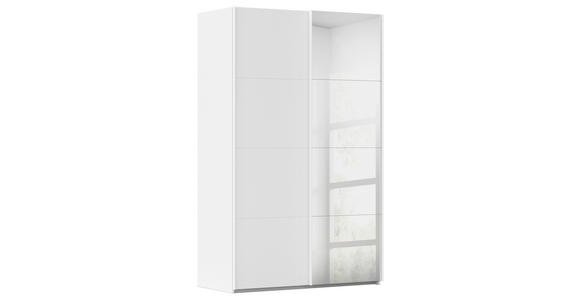 SCHWEBETÜRENSCHRANK  in Weiß  - Weiß, Design, Glas/Holzwerkstoff (137/223/68cm) - Novel