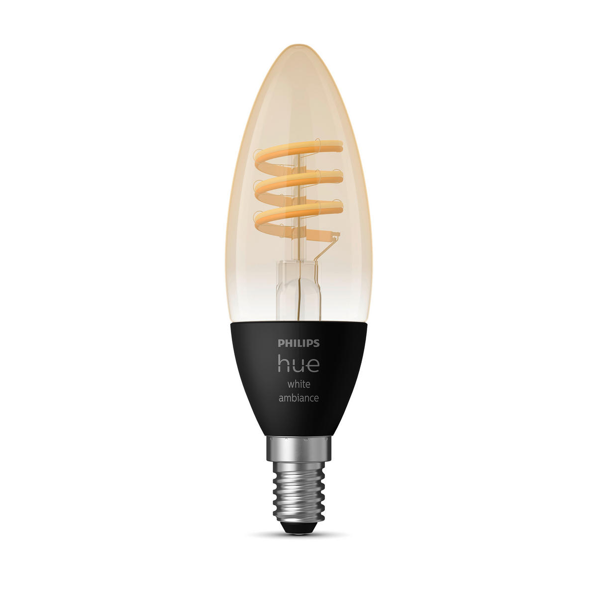 LED-FILAMENT-LEUCHTMITTEL   E14 4,6 W  - Transparent/Schwarz, Basics, Glas/Kunststoff (3,9/3,9/12,9cm) - Philips HUE
