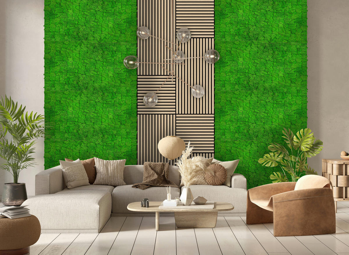AKUSTIKPANEEL Modular Wall System Moos 52/52/4 cm  - Grün, KONVENTIONELL, Naturmaterialien (52/52/4cm) - Jangal