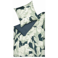 WENDEBETTWÄSCHE Camille Satin 135/200 cm  - Beige/Dunkelblau, Design, Textil (135/200cm) - Schöner Wohnen