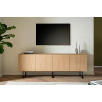LOWBOARD  in 200/70/40 cm  - Eichefarben/Schwarz, Design, Holzwerkstoff/Metall (200/70/40cm) - Modante
