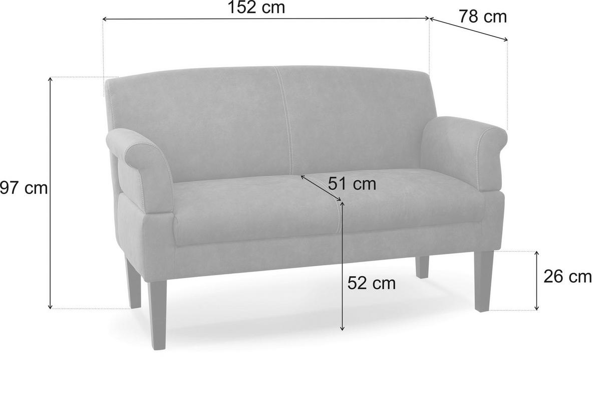 2-SITZER-SOFA in Mikrofaser Dunkelbraun  - Dunkelbraun/Beige, KONVENTIONELL, Holz/Textil (152/97/78cm) - Sit & More
