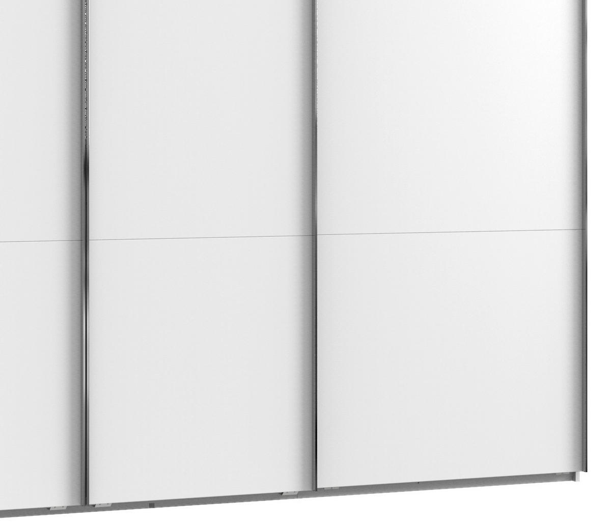 SCHWEBETÜRENSCHRANK  in Weiß  - Chromfarben/Weiß, Basics, Holzwerkstoff/Metall (350/216/65cm) - MID.YOU