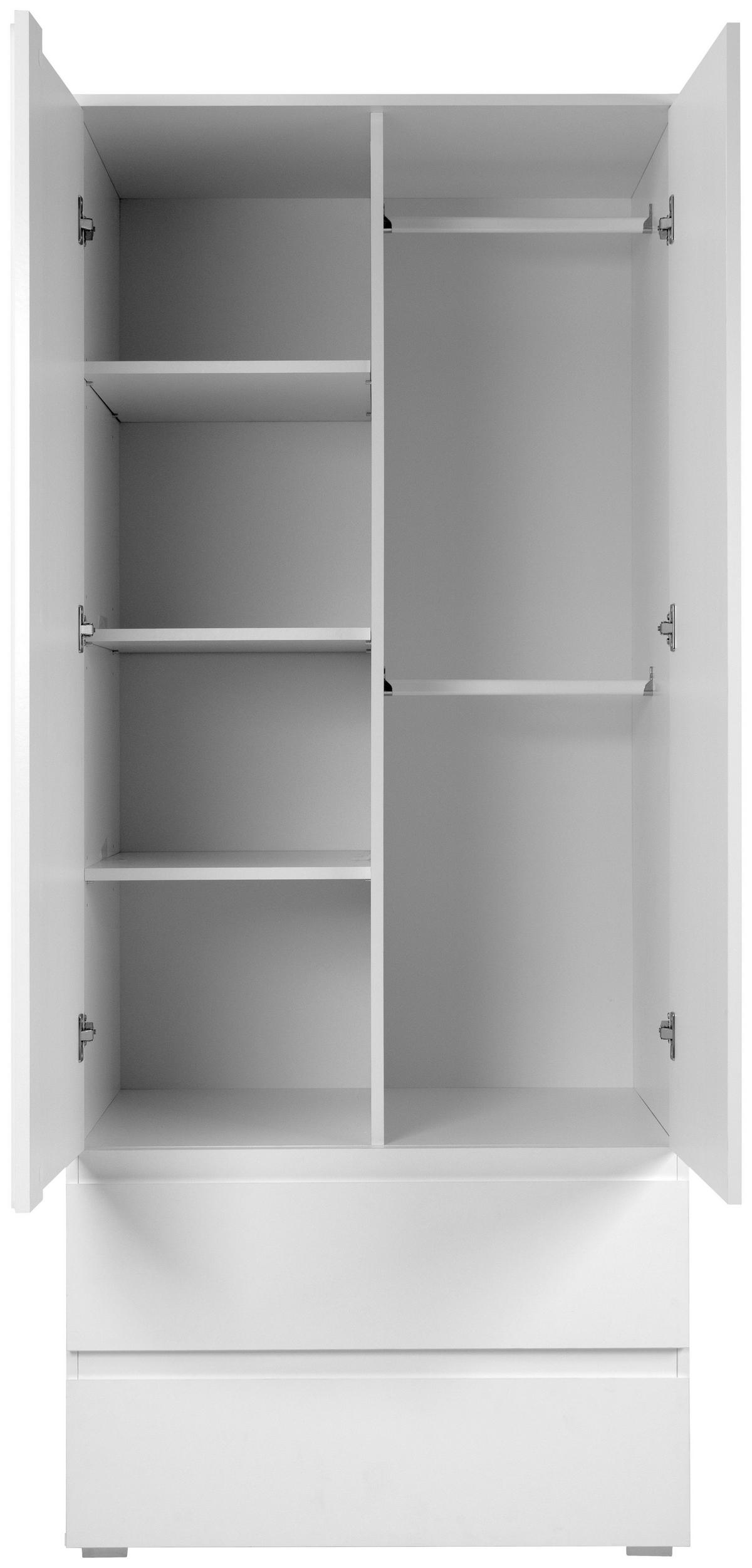 ŠATNÍ SKŘÍŇ S OTOČNÝMI DVEŘMI, bílá, 80/191/55 cm - bílá, Basics, kompozitní dřevo (80/191/55cm) - MID.YOU